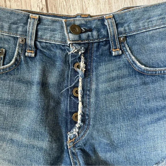 RAG & BONE blue ripped distressed mini denim jean shorts womens 27 - Picture 3 of 5